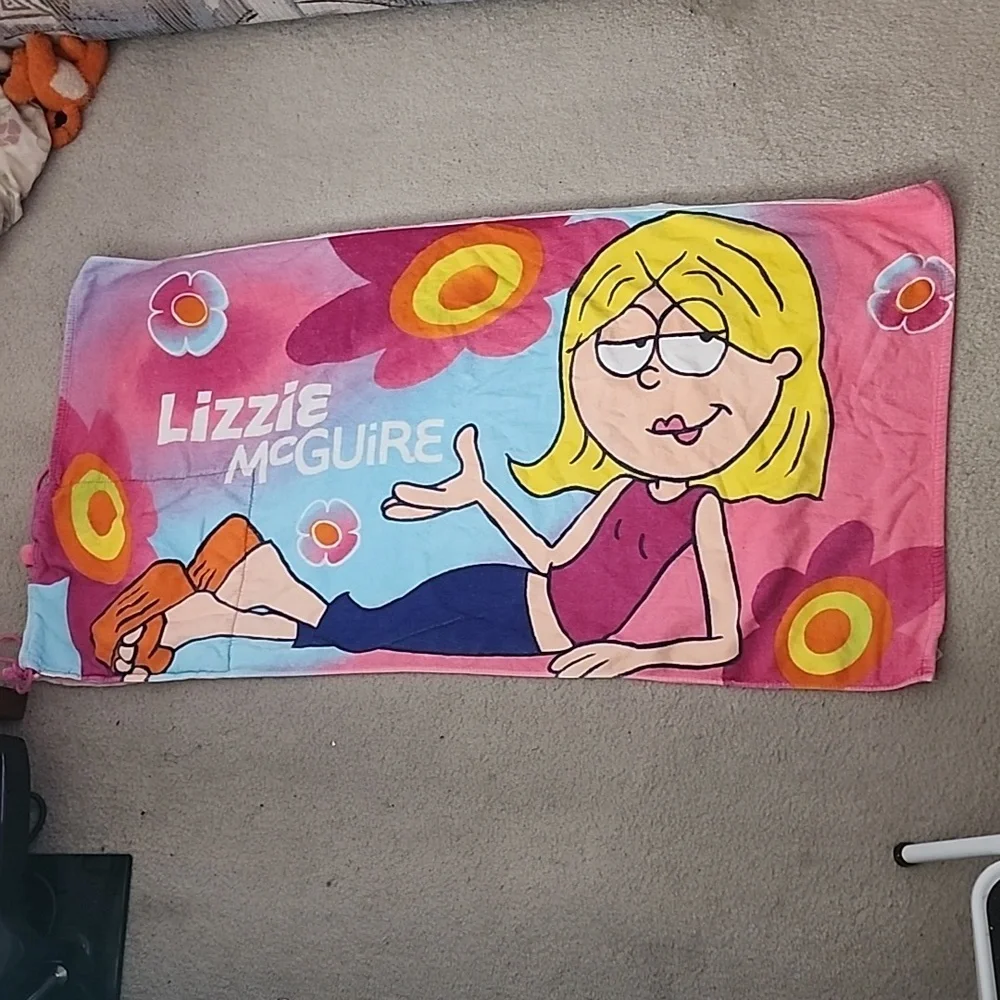 Vintage Rare Y2K Disney Lizzy McGuire Blanket Towel Backpack